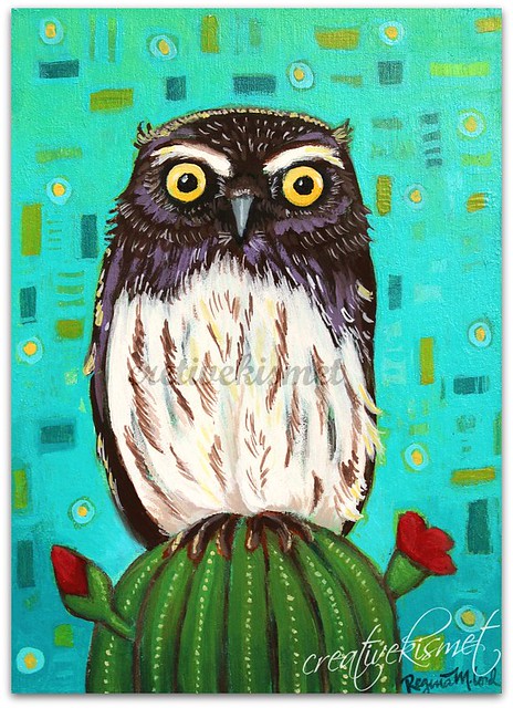 Elf Owl, Art by Regina Lord