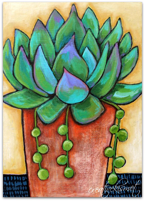Potted Succulent - Art by Regina Lord