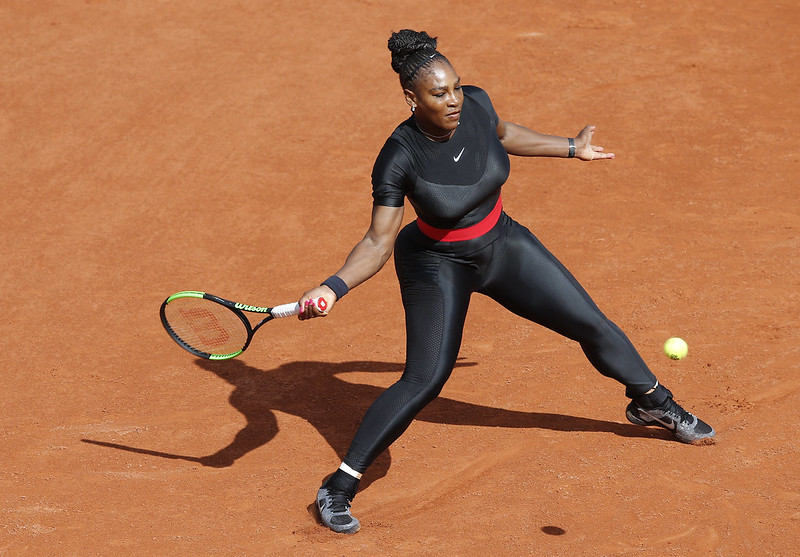 小威Serena Williams的全黑勁裝相當吸睛。（達志影像）