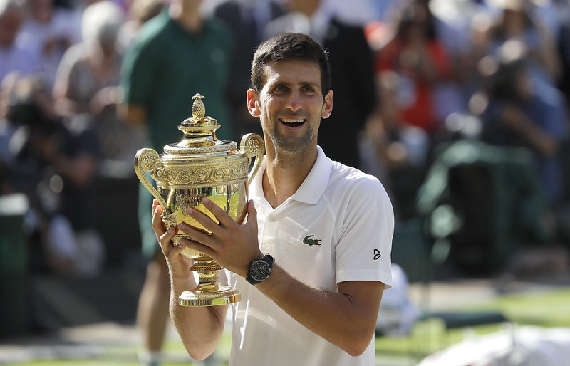 Novak Djokovic拿下生涯第13座大滿貫與第4座溫網冠軍。（達志影像）