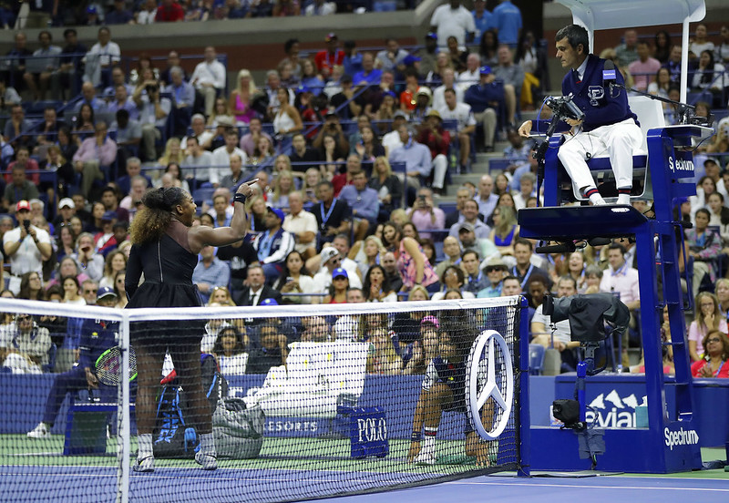Serena Williams（左）與Carlos Ramos（右）。（達志影像資料照）