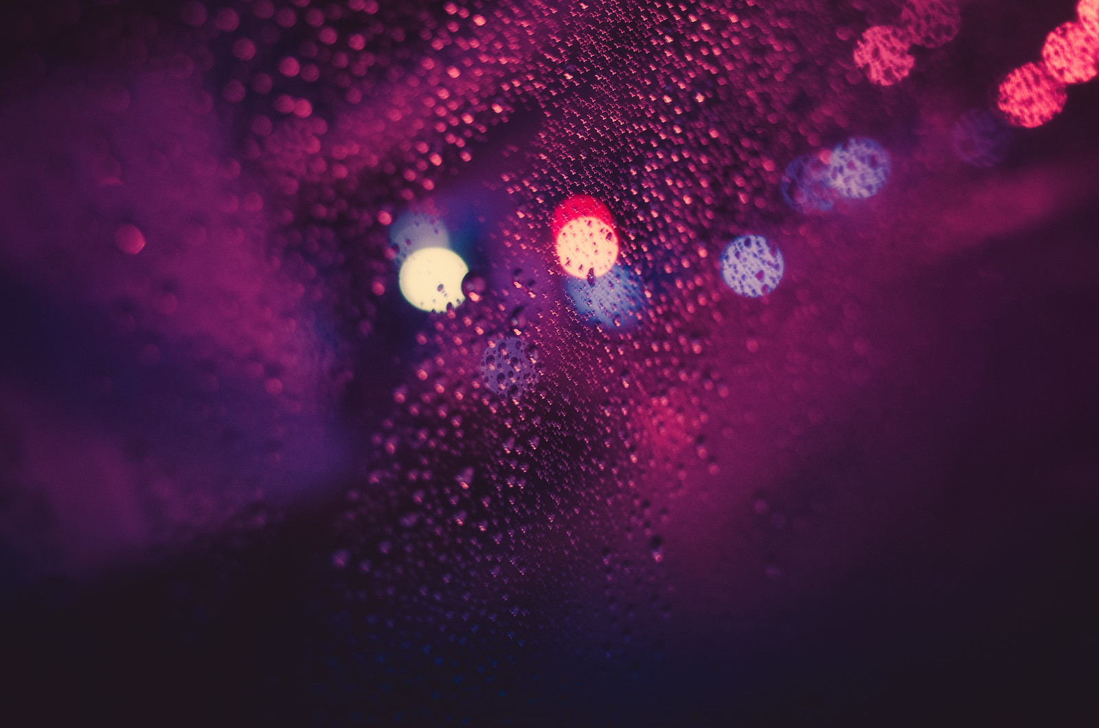 Car window on a rainy day