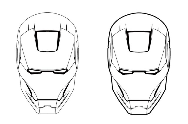 Iron Man Helmet Drawing Sketch Coloring Page