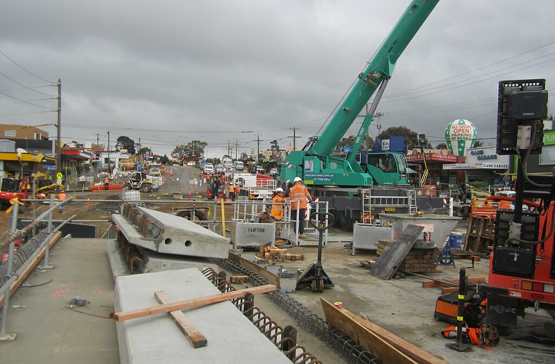 Bayswater level crossing removal: view from Mountain Highway bridge