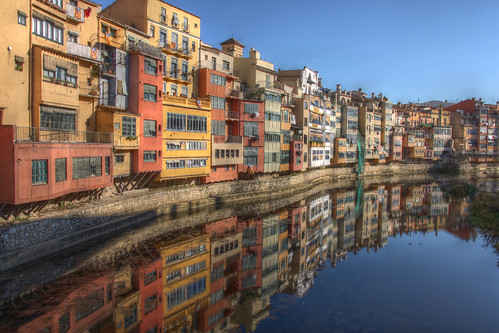 Girona - Across the river to the Cathedral