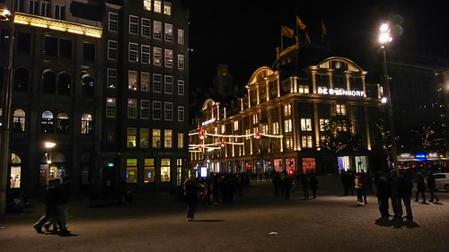 Dam Square in Amsterdam,  North Holland, Netherland /Oct 28, 2017