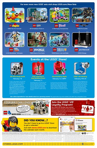 February 2017 LEGO Store Calendar