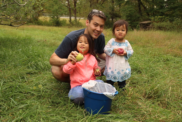 Daddy's girls at Crooked Run Orchard