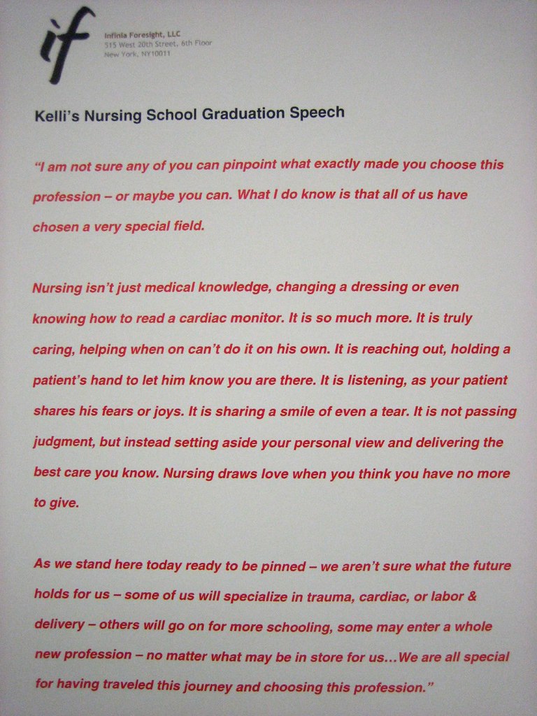 Kelli's Nursing School Graduation Speech  infiniaforesight  Flickr