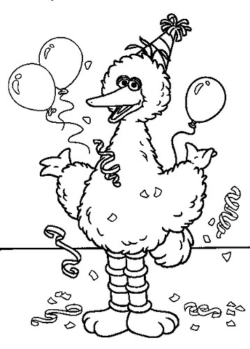 Download Big Bird Elmo Birthday Coloring Coloring Pages