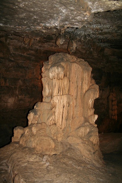 large rock formation in cave