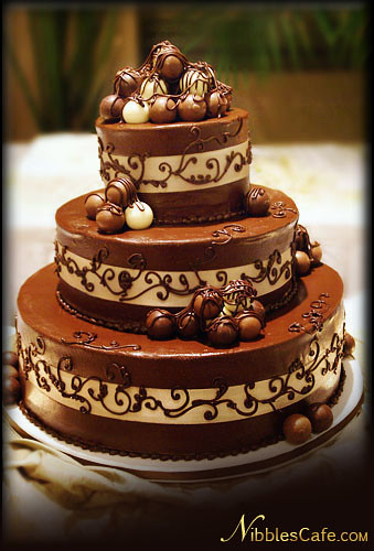 Chocolate truffle  wedding  cake  by Grandeur Affaires Nibbl 