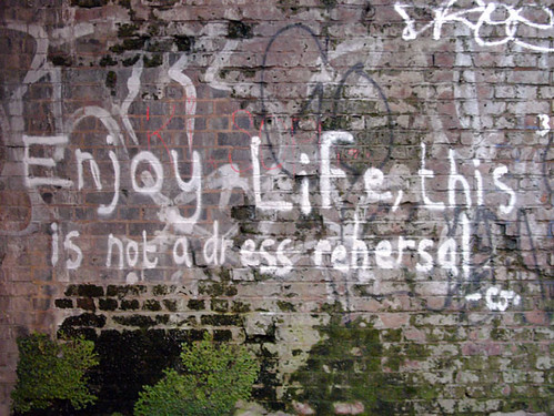 enjoy life, this is not a dress rehearsal