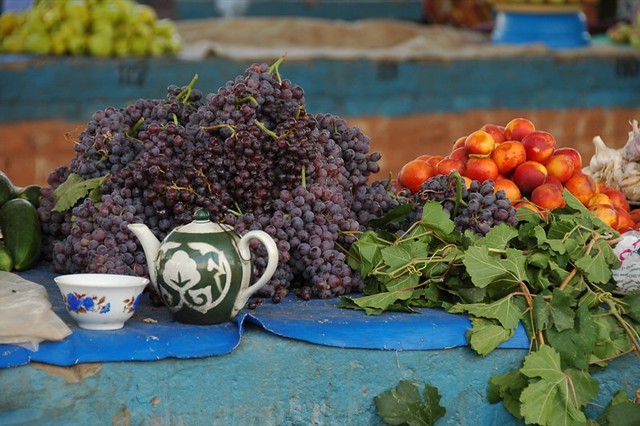 Grapes and Teapot - Khiva, Uzbekistan