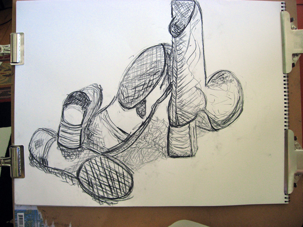 Pile of Shoes Assignment for Drawing class draw a pile o… Flickr