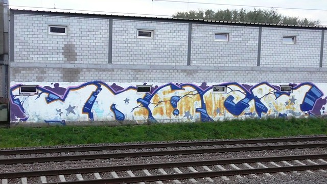 Graffiti Railway lines in Bellach