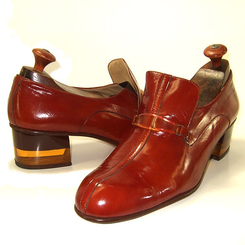 Vintage 1970's amber Lucite heel men's disco shoes | Flickr - Photo ...