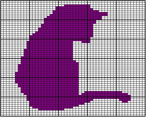Cat Silhouette Chart A A chart used to knit one of two