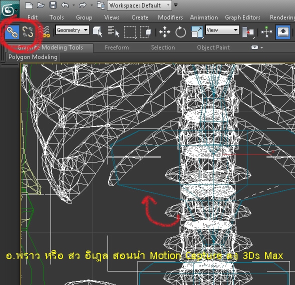 การใส่ไฟล์ Motion Capture ในกระดูก 3Ds Max Skeletal animation rigging rig