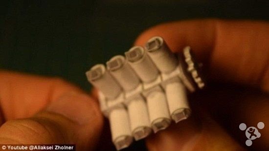 Paper making mini-V8 engine can run
