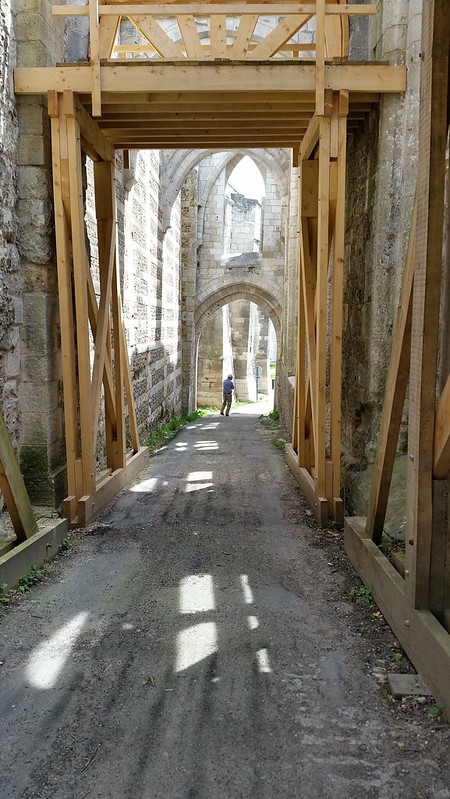 Beaumont le Roger ruins, walking down