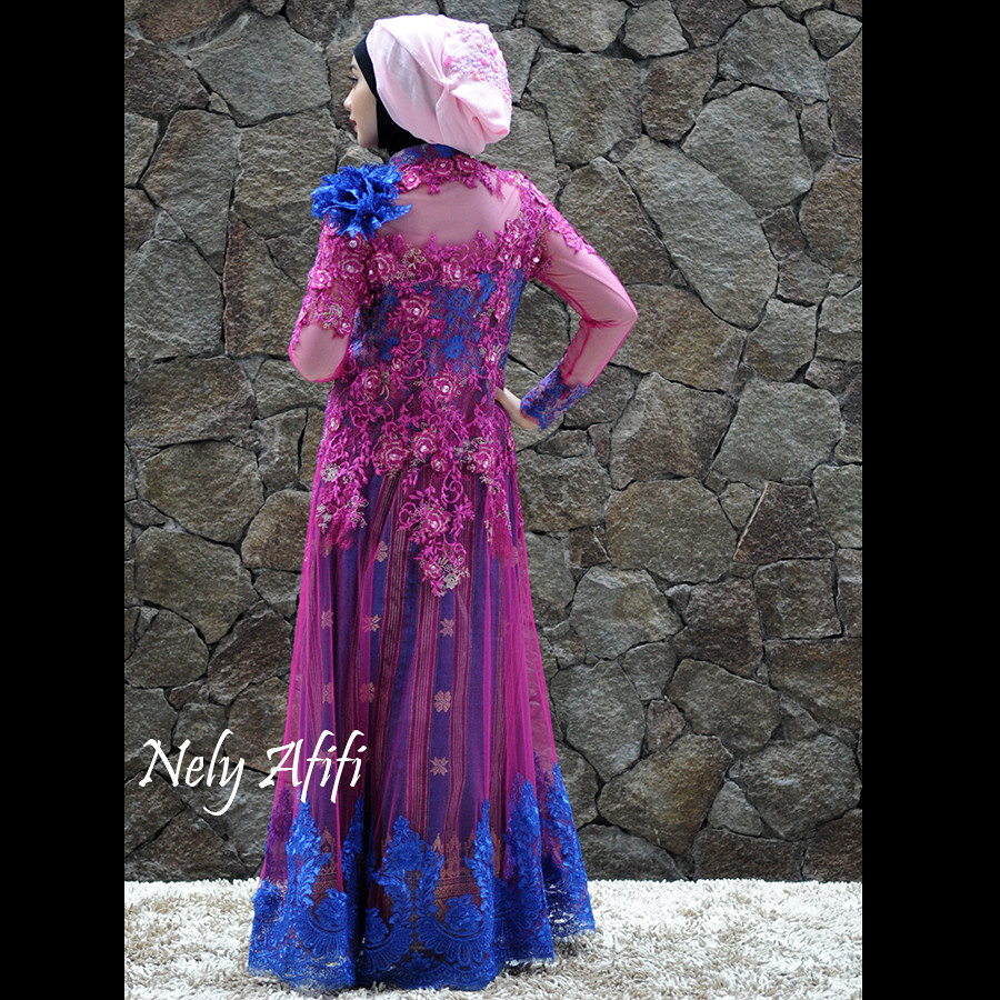 Kebaya Modern Pink Biru Ernanami Wardrobe  kebaya pink 