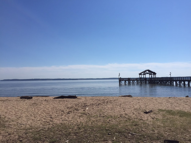 A beautiful blue sky at Leesylvania State Park in Virginia along the shores of the historic Potomac River