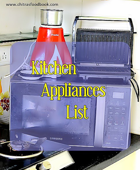 Kitchen appliances list