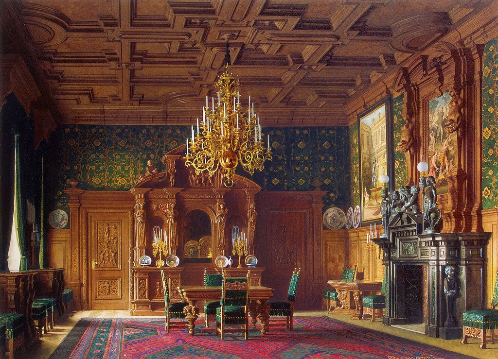 The Russian mansion of von Stieglitz: The Dining-room. 1870