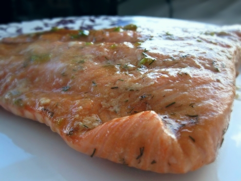 steamed salmon