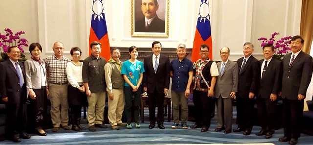 2016地球日，馬英九總統接見環團代表。照片提供：張宏林。