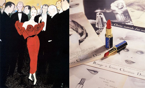 Legend of red lips, homage to Dior haute couture