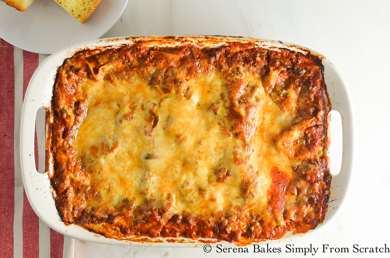 A delicious Lasagna with a layer of béchamel sauce replacing the ricotta cheese. 