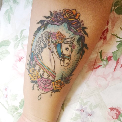 True Love Tattoo  Art Gallery  Carousel horse tattoo by Sienna Coppa  siennacoppaink at True Love Tattoo 421 E Pine St Seattle WA Email  infotrueloveartcom or call 2062273572 to book    