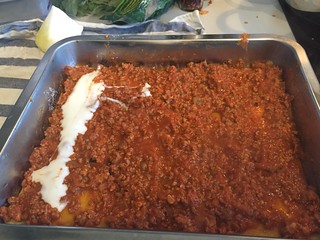 Homemade lasagna and experimental cupcake parmigiana