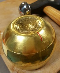 dimpled brass tumbler