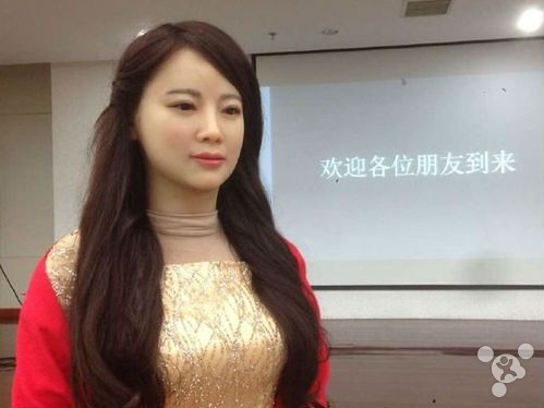 China's first woman robot: IQ color blast table