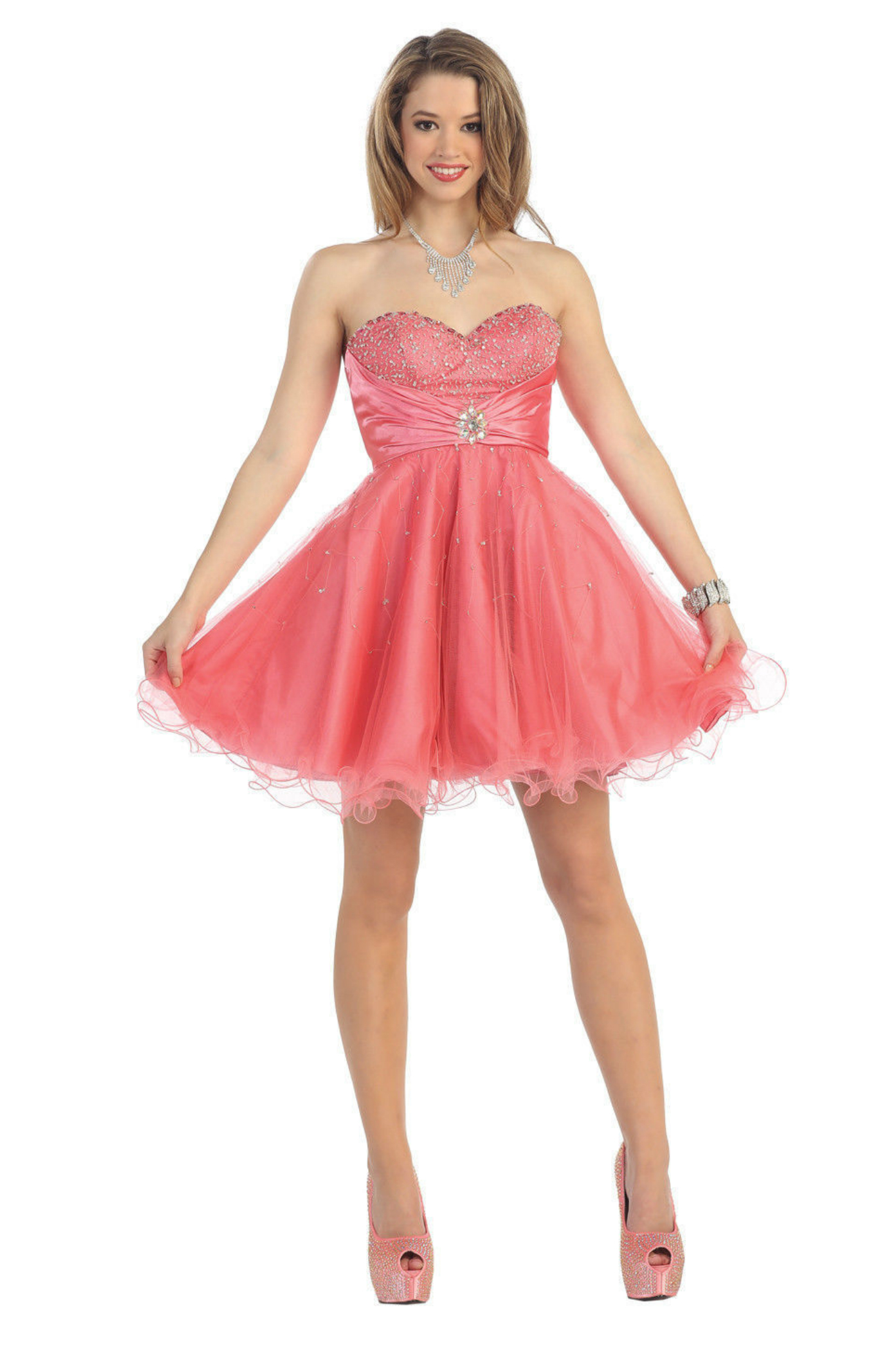 Homecoming Short Cocktail  Strapless Sweetheart Tulle Sassy  