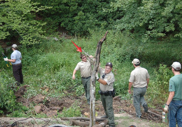 Travis helping out YCC as a part-time maintenance ranger in 2014, Virginia State Parks