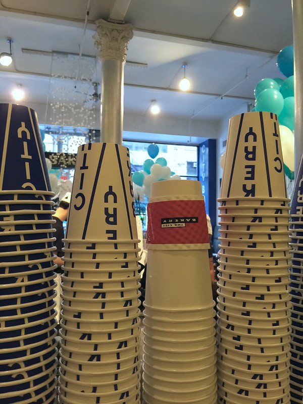 Coffee cups at The City Bakery