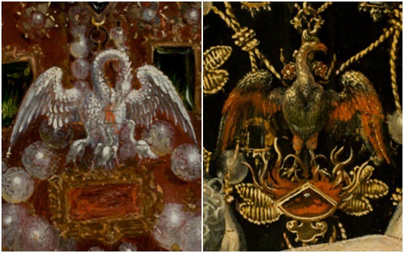 Pelican (left) and Phoenix pendants