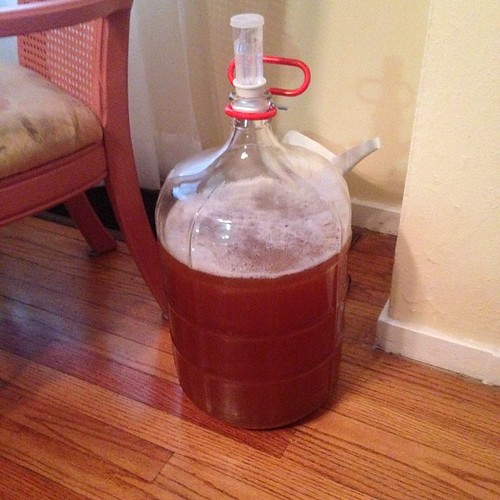 Our wit beer in secondary fermenter