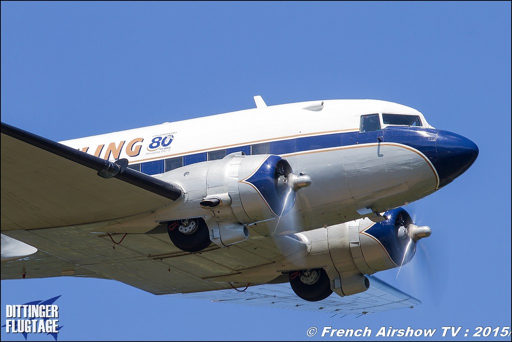  DC-3 BREITLING , HB-IRJ ,flydc3 , Douglas DC-3 Breitling, Dittinger Flugtage 2015 , Internationale Dittinger Flugtage, Meeting Aerien 2015