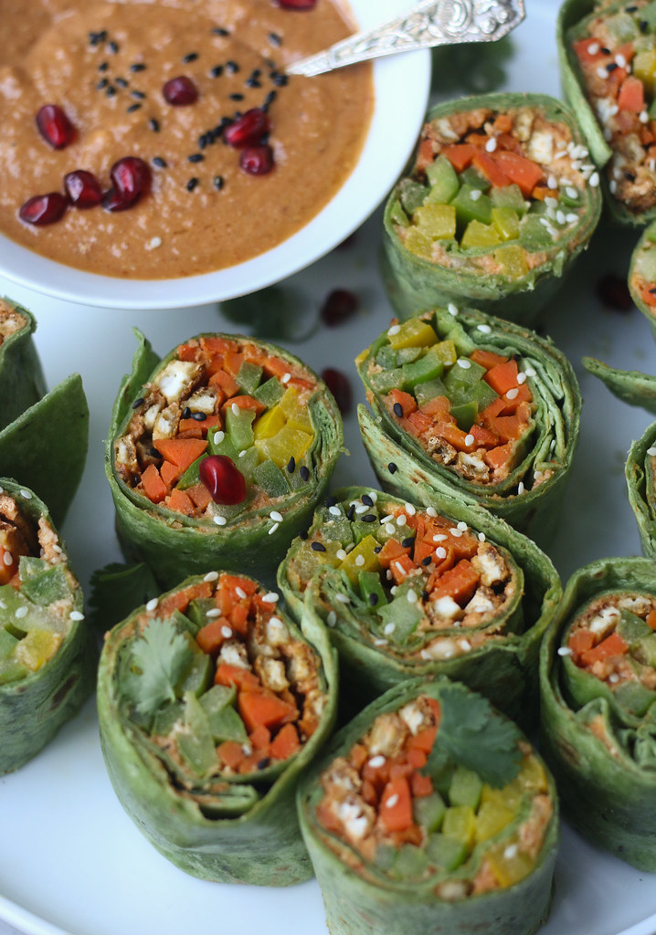 Vegetable-Tofu Wrap with Spicy Almond Cream @foodfashionparty