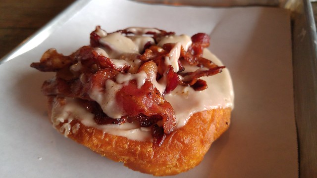 Gourdough's Flying Pig Maple Bacon donut drools