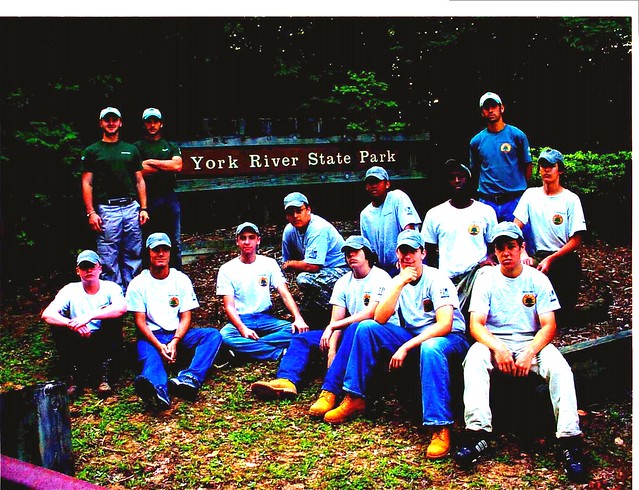 York River State Park 2008 Youth Conservation Corps, can you find Travis? He is 3rd from the right on the bottom