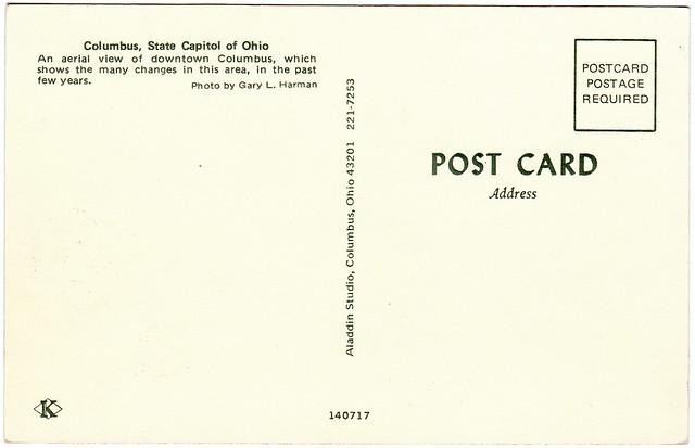 Back of Columbus, State Capitol of Ohio (Date Unknown)