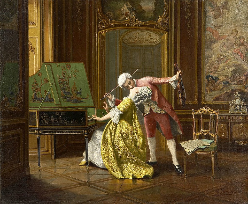 The Kiss by Francois Brunery (Italian, 1849 - 1926).