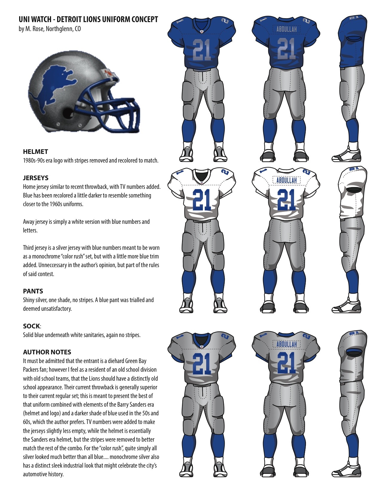 Detroit Lions Uniform Redesign by m9tt - Issuu