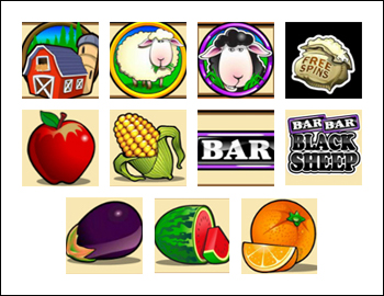free Bar Bar Black Sheep 5 Reel slot game symbols
